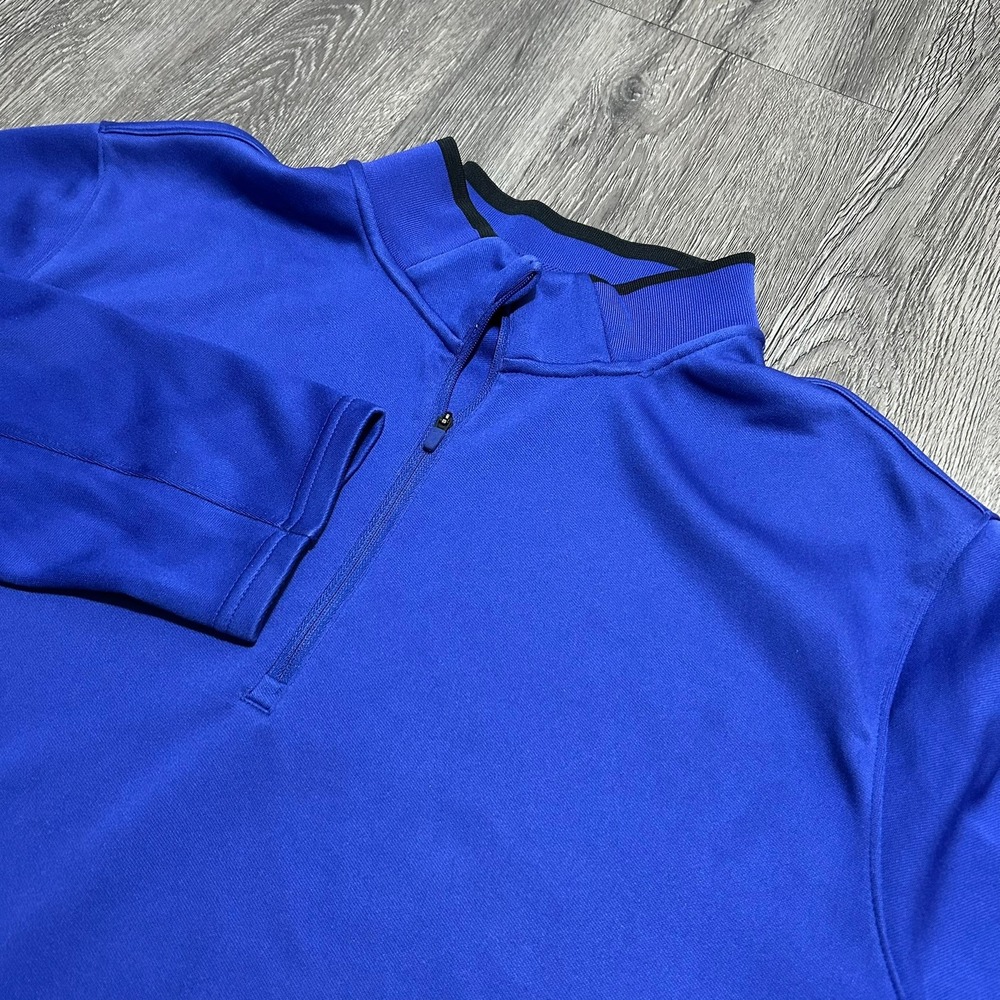 Nike Golf Quarter Zip Pullover‎ 2XL Blue Dri-FIT Long Sleeve Performance Mock
